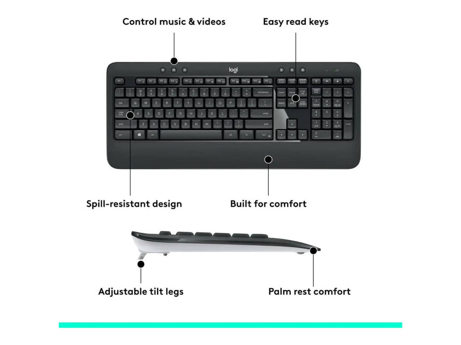 Logitech MK540 Wireless Mouse & Keyboard Combo, Black