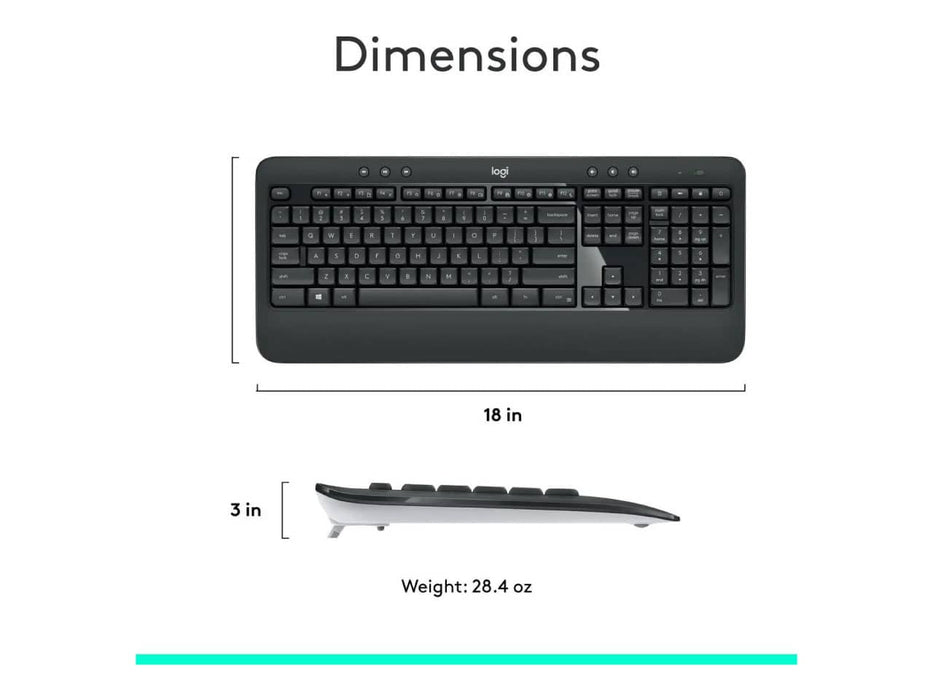 Logitech MK540 Wireless Mouse & Keyboard Combo, Black