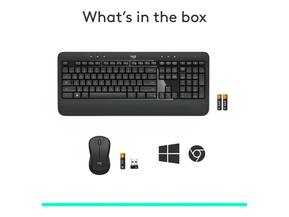 Logitech MK540 Wireless Mouse & Keyboard Combo, Black