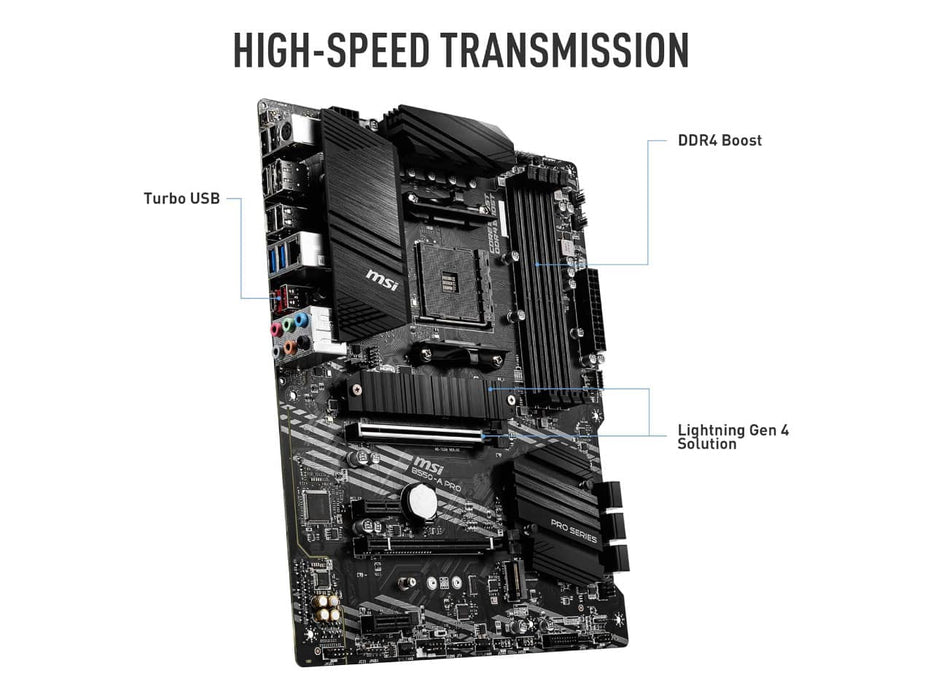 MSI B550-A Pro ProSeries Motherboard, AMD AM4, ATX, DDR4