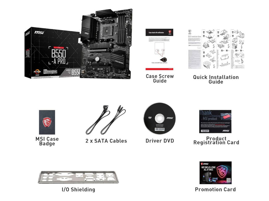 MSI B550-A Pro ProSeries Motherboard, AMD AM4, ATX, DDR4