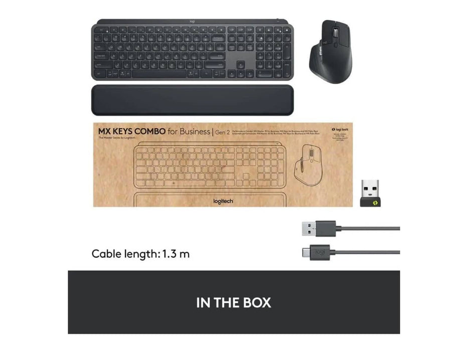 Logitech MX Keys Combo for Business Gen 2 Mouse & Keyboard Combo, Graphite