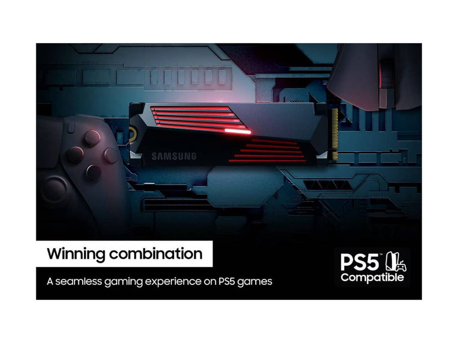 Samsung 990 Pro with Heatsink, 1TB PCIe 4.0 NVMe M.2 2280 Solid State Drive (SSD) - Read speeds up to 7,450 MB/s - MZ-V9P1T0CW