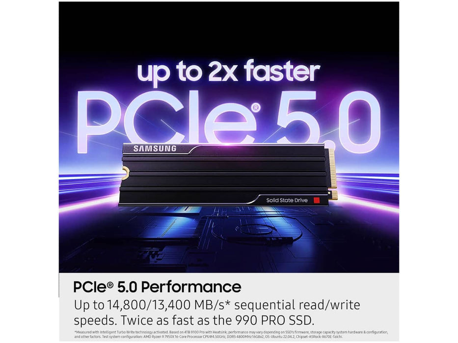 Samsung 2TB 9100 PRO with Heatsink NVMe M.2 Solid State Drive (SSD) - MZ-VAP2T0CW