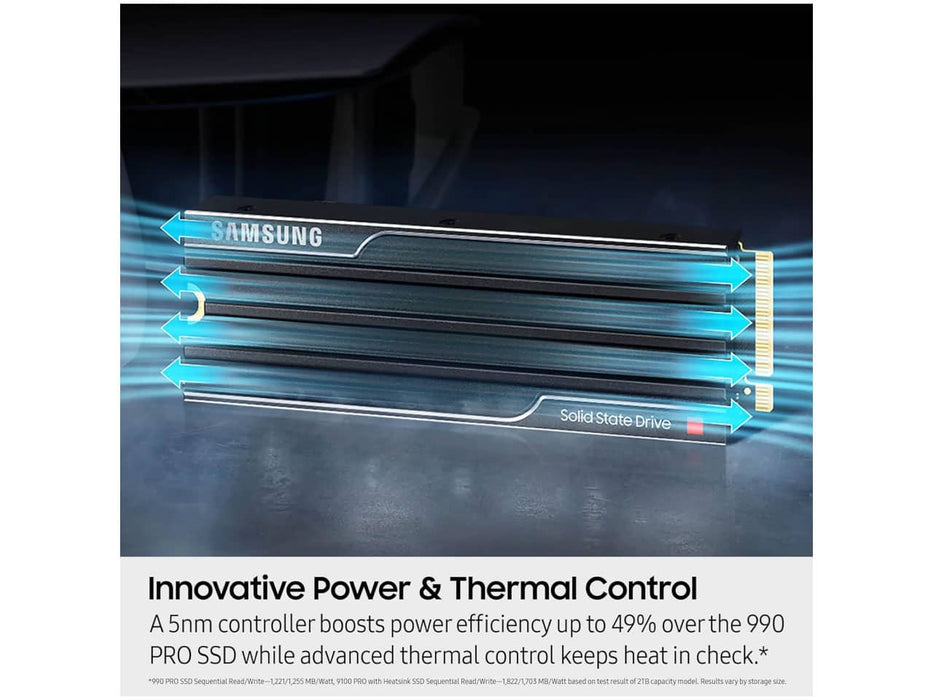 Samsung 2TB 9100 PRO with Heatsink NVMe M.2 Solid State Drive (SSD) - MZ-VAP2T0CW