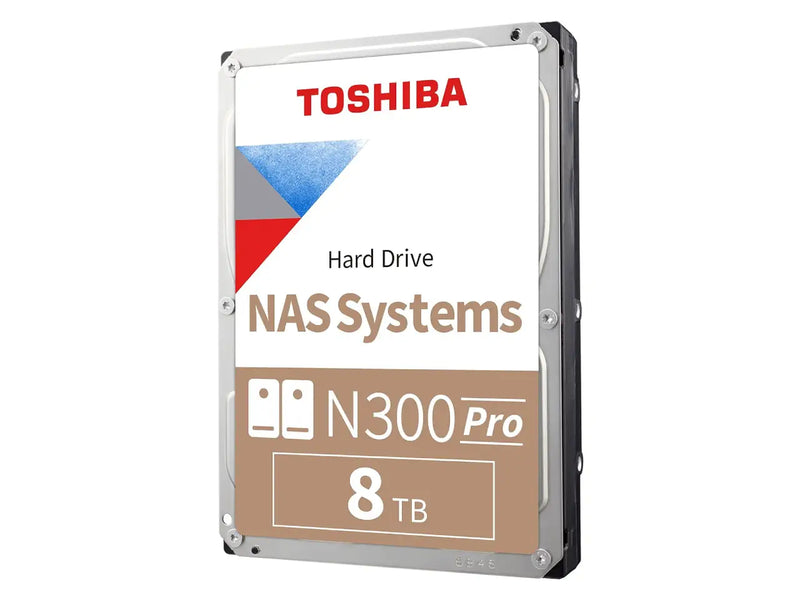Toshiba N300 Pro 8TB NAS Internal Hard Drive (HDD) - 7200 RPM, SATA 6 Gb/s - HDWG780XZSTB