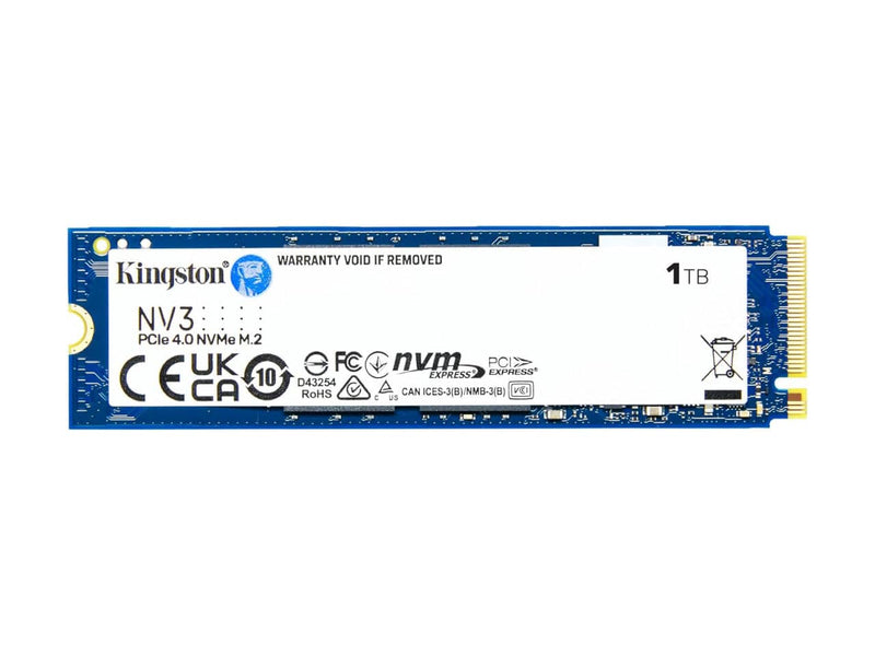 Kingston NV3 1TB NVMe M.2 2280 PCIe 4.0 Solid State Drive (SSD) - 6000 MB/s - SNV3S/1000G