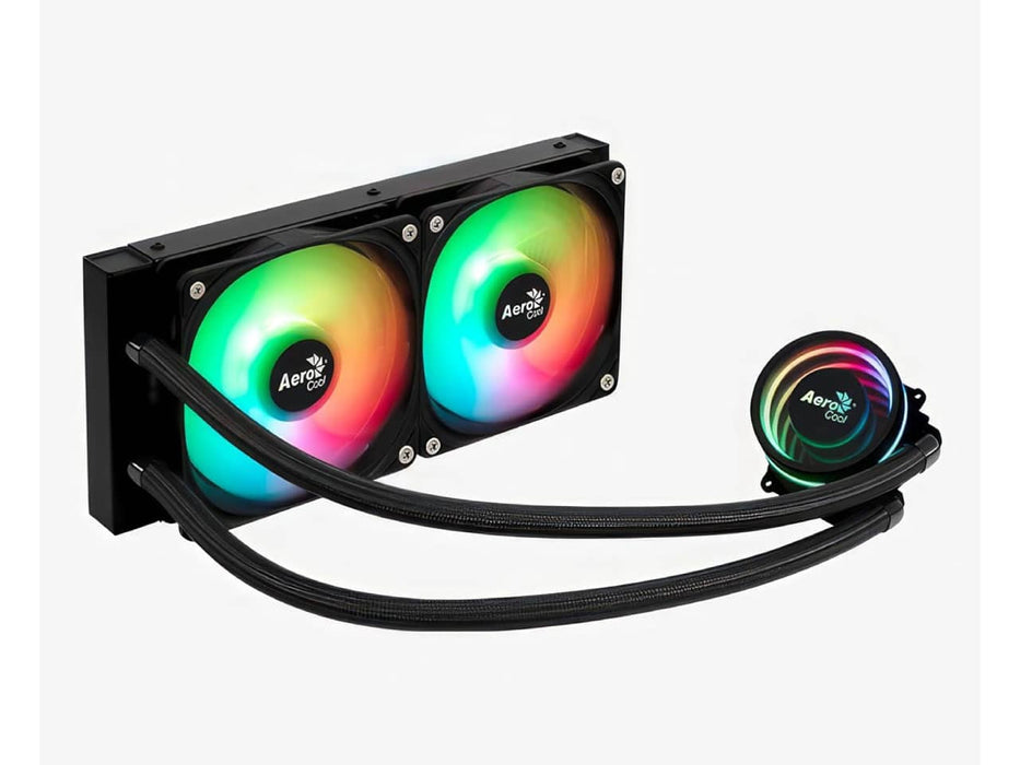 Aerocool Oasis L240 ARGB CPU Liquid / Water Cooler, 240mm Radiator, Black
