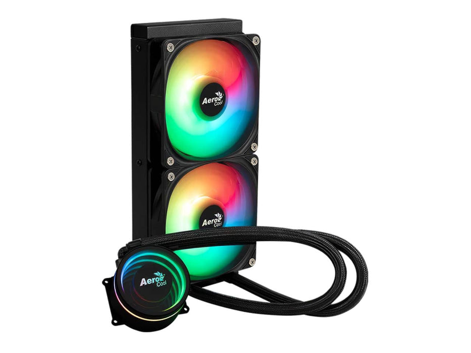 Aerocool Oasis L240 ARGB CPU Liquid / Water Cooler, 240mm Radiator, Black