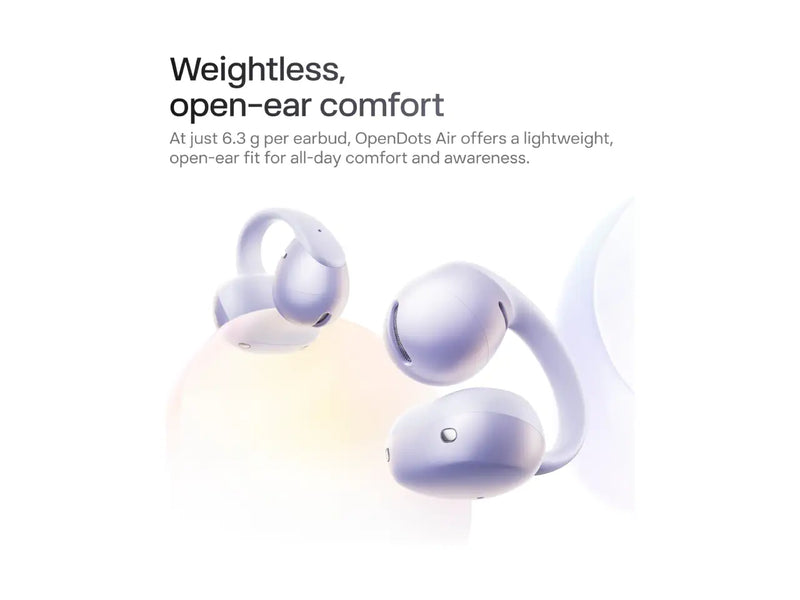 SHOKZ OpenDots Air Open-Ear Clip-On Earbuds, Bluetooth 6.1, Up to 36 Hours of Battery, Interchangeable, Touch Controls, Dual AI Noise-Canceling Microphones