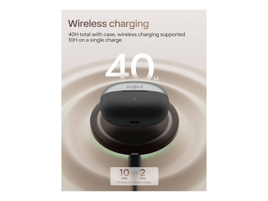 Shokz OpenDots One, Open-Ear Headphones, Wireless/Bluetooth Earbuds with Microphone, Black