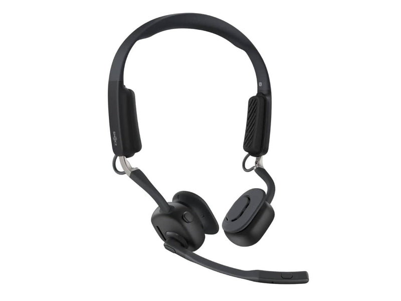 Shokz OpenMeet UC USB-C Noise-Cancelling Bluetooth Headset, Boom Mic, Open-Ear, Black