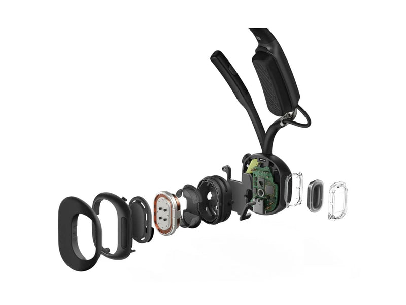 Shokz OpenMeet UC USB-C Noise-Cancelling Bluetooth Headset, Boom Mic, Open-Ear, Black