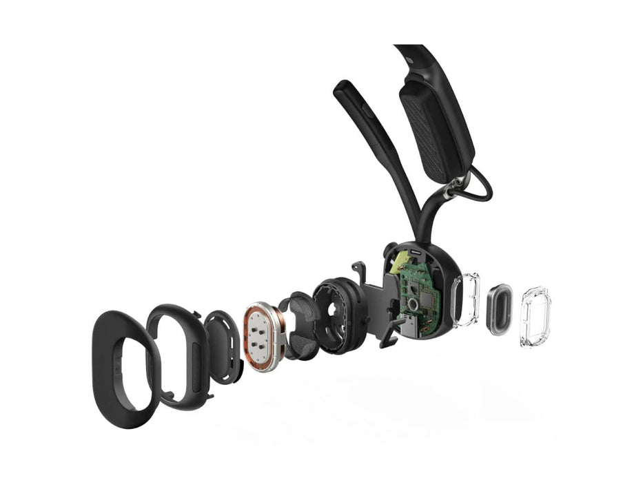 Shokz OpenMeet UC USB-C Noise-Cancelling Bluetooth Headset, Boom Mic, Open-Ear, Black