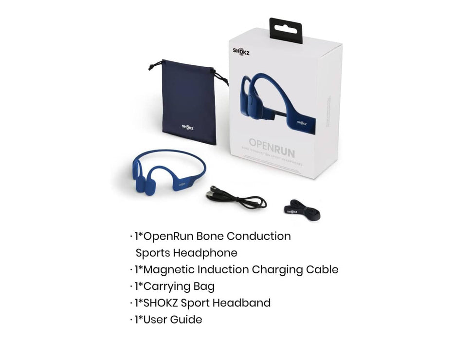 Shokz OpenRun Open-Ear Bluetooth Bone Conduction Sport Headphones