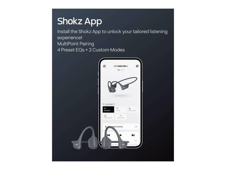 Shokz OpenRun Pro 2, Bone Conduction Open-Ear Bluetooth Sport Headphones (Black)