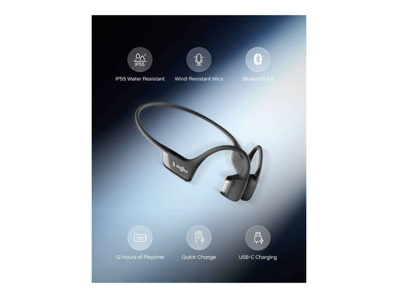 Shokz OpenRun Pro 2, Bone Conduction Open-Ear Bluetooth Sport Headphones