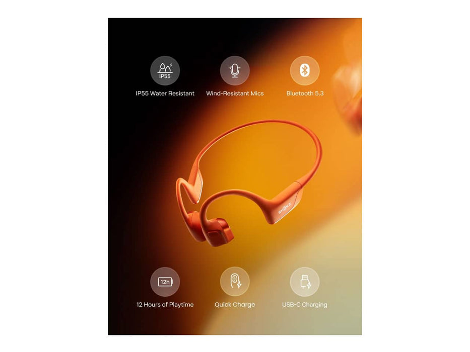 Shokz OpenRun Pro 2 Mini, Bone Conduction Open-Ear Bluetooth Sport Headphones (Orange)