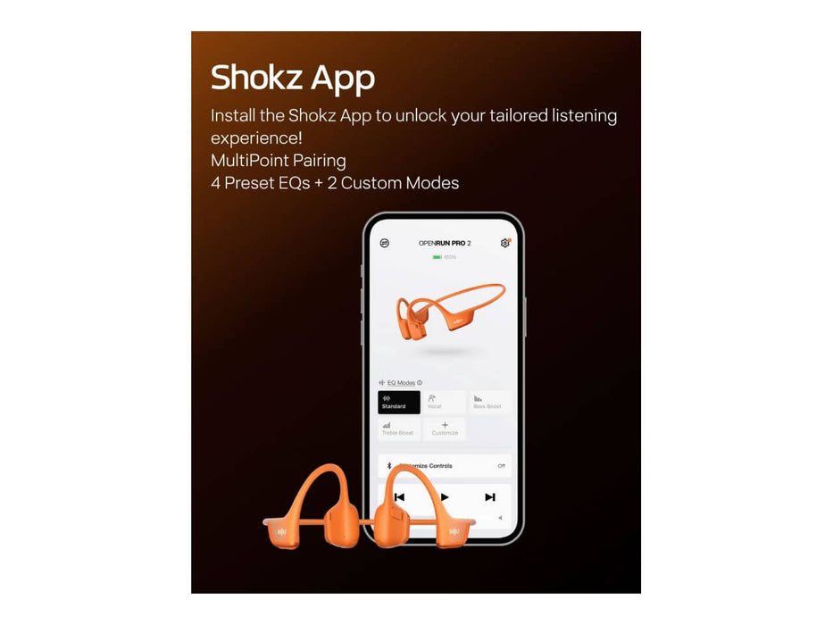 Shokz OpenRun Pro 2 Mini, Bone Conduction Open-Ear Bluetooth Sport Headphones (Orange)