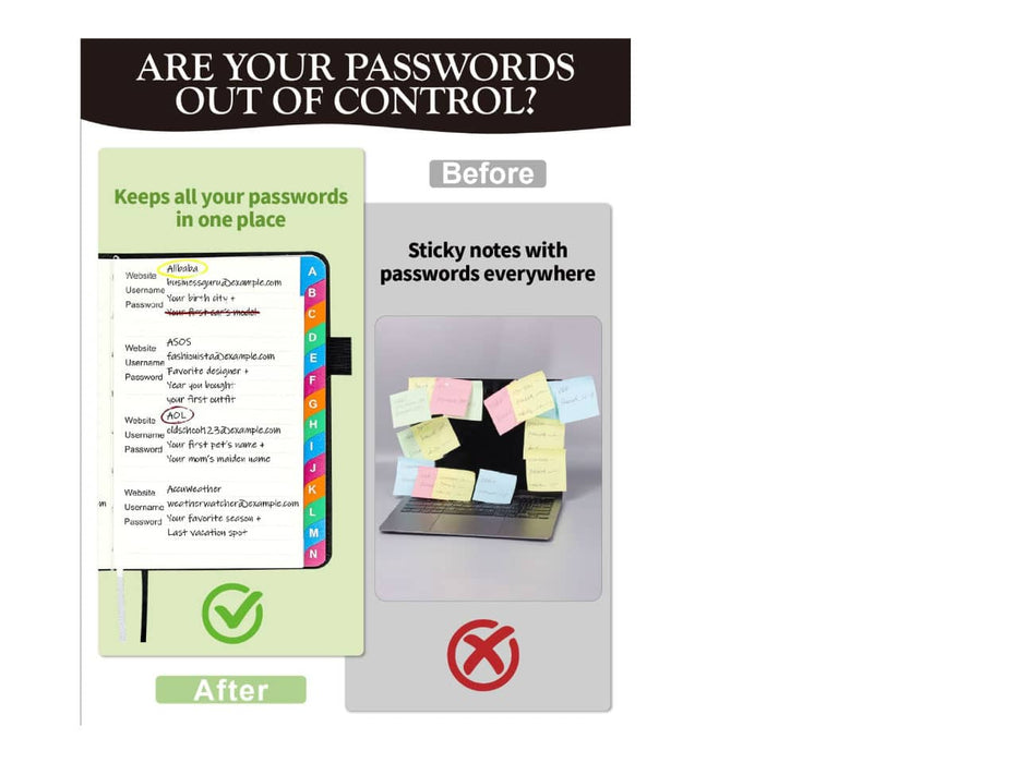 Password Book (Small, Black)