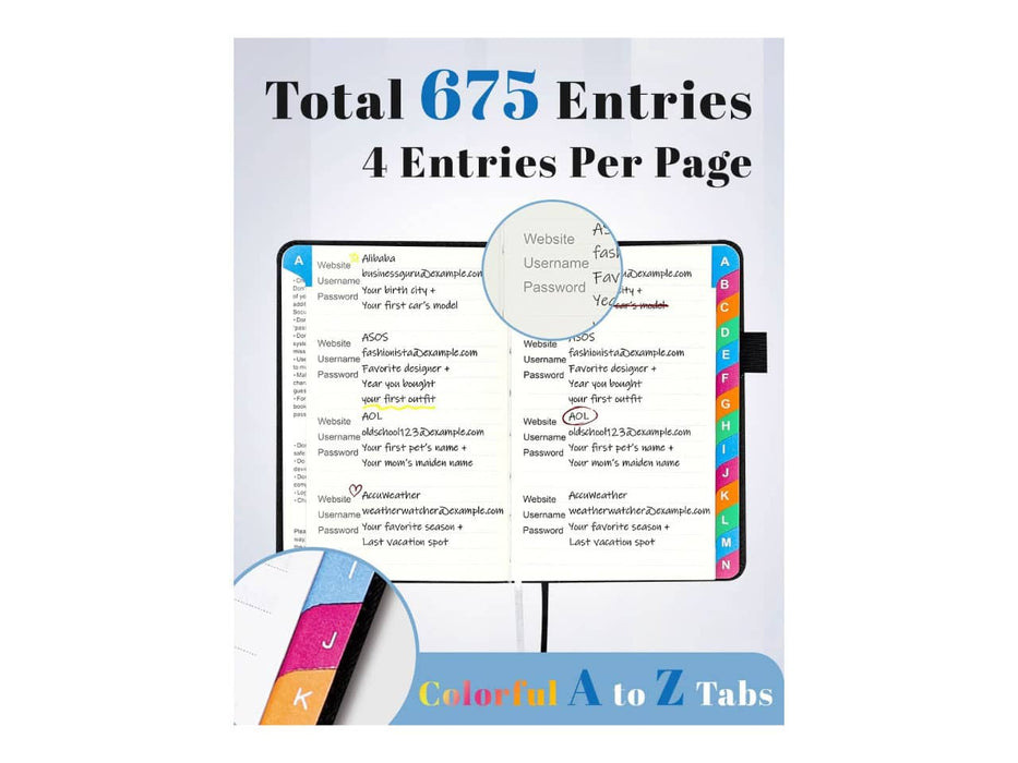 Password Book (Small, Black)