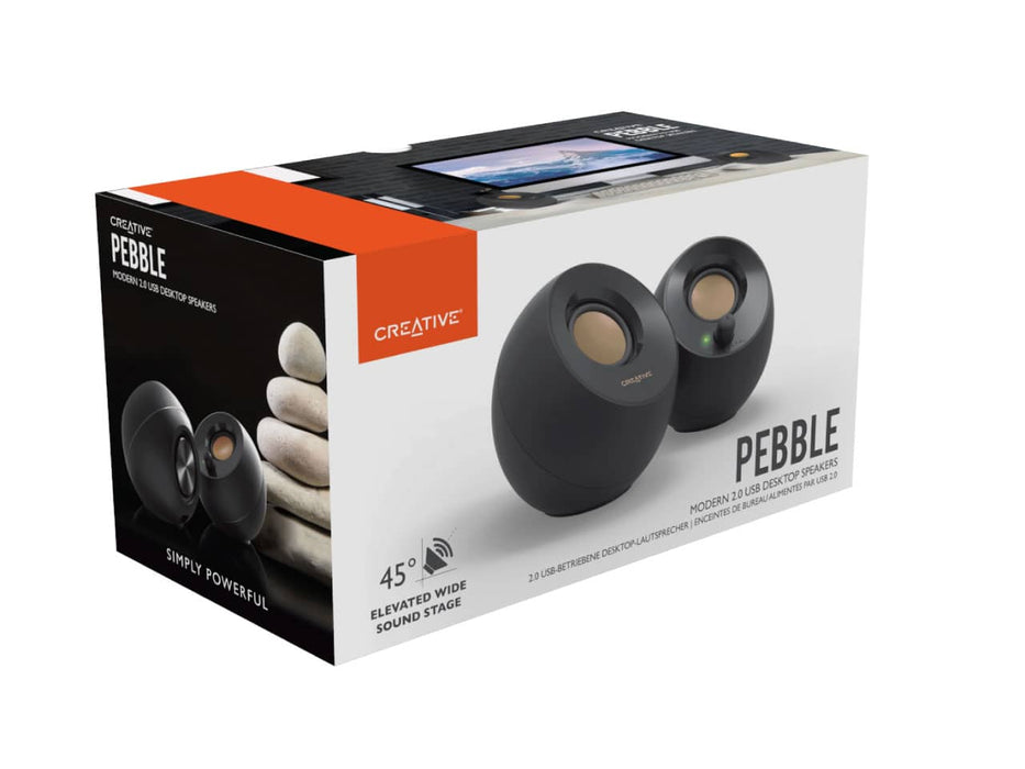 Creative Pebble 2.0 USB-Powered Desktop Speakers (Black)