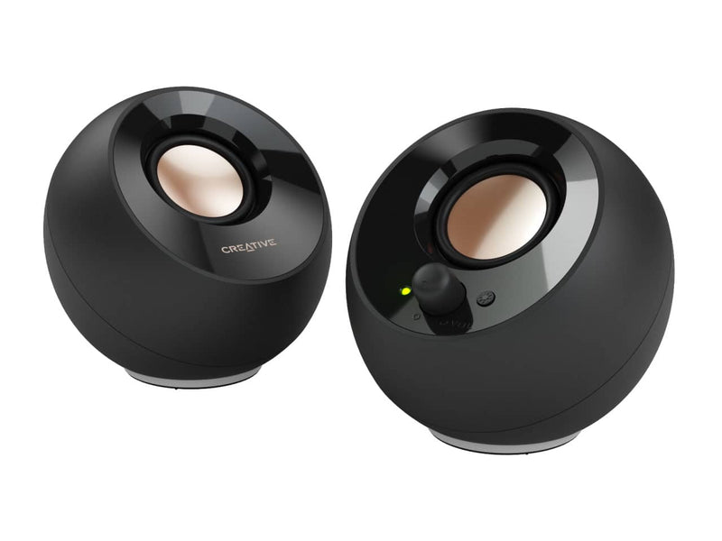 Creative Pebble SE 2.0 USB-C Powered PC Speaker, RGB Lighting, 3.5mm AUX-in (Black)