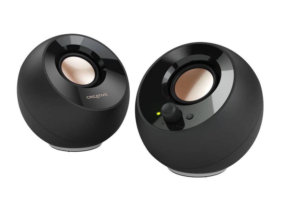 Creative Pebble SE 2.0 USB-C Powered PC Speaker, RGB Lighting, 3.5mm AUX-in (Black)