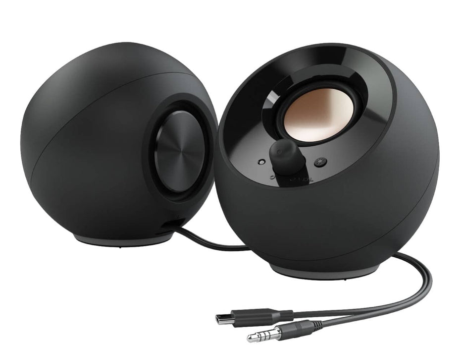 Creative Pebble SE 2.0 USB-C Powered PC Speaker, RGB Lighting, 3.5mm AUX-in (Black)