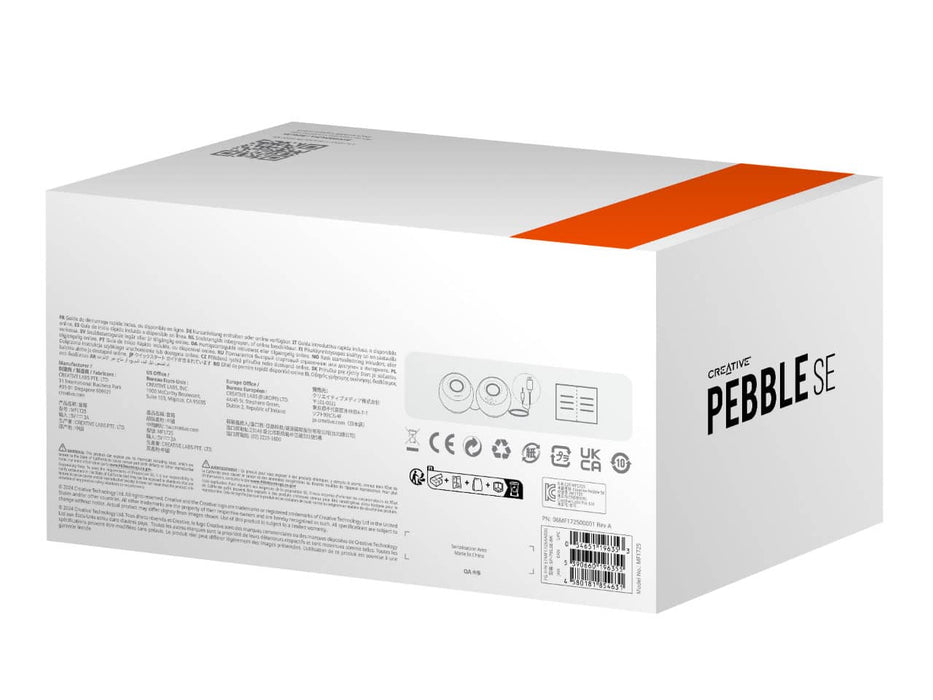 Creative Pebble SE 2.0 USB-C Powered PC Speaker, RGB Lighting, 3.5mm AUX-in (Black)