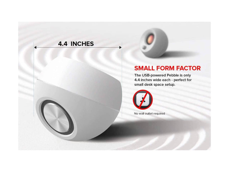 Creative Pebble 2.0 USB-Powered Desktop Speakers (White)
