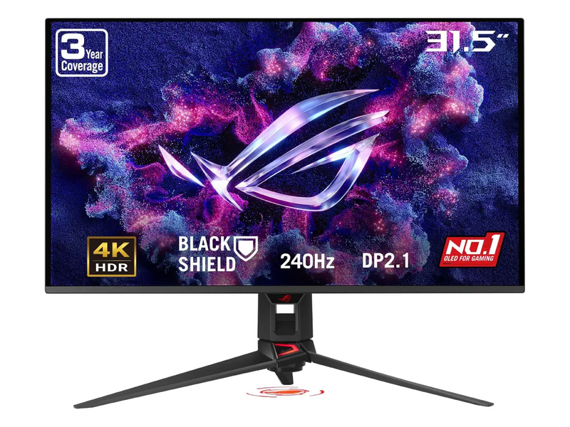 ASUS ROG OLED 32 Inch 4K (3840 x 2160) 240Hz Gaming Monitor, OLED Care Pro, Display HDR 500, G-Sync, PG32UCDM3