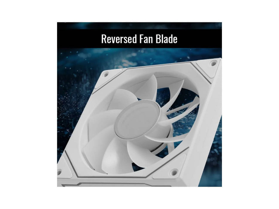 AeroCool Phantom M-3 Reverse WH 120mm Case Fan, PWM ARGB, White