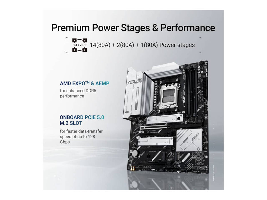 ASUS Prime X870-P WiFi ATX Motherboard, WIFI 7, AM5 AMD, DDR5, PCIe 5.0