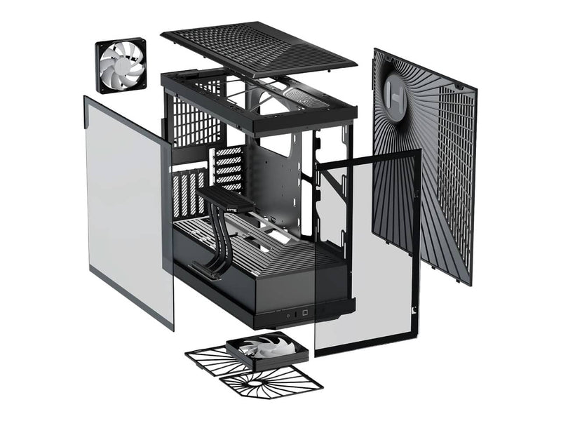 HYTE Y40 S-Tier Aesthetic Panoramic Tempered Glass Computer Case, ATX Mid Tower, Vertical GPU with PCIe Riser Included (CS-HYTE-Y40-B)