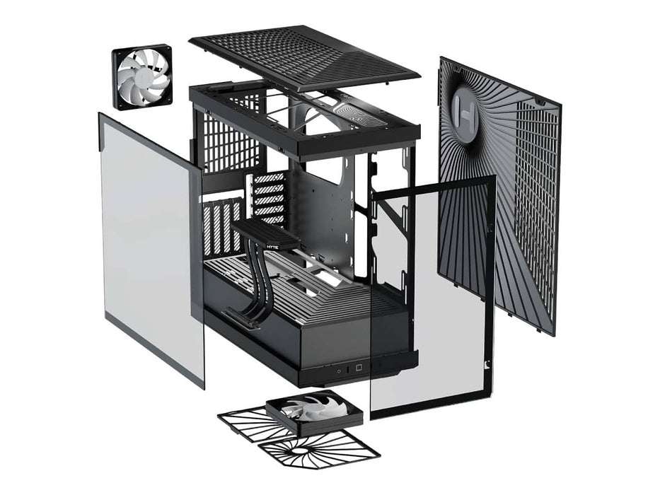 HYTE Y40 S-Tier Aesthetic Panoramic Tempered Glass Computer Case, ATX Mid Tower, Vertical GPU with PCIe Riser Included (CS-HYTE-Y40-B)