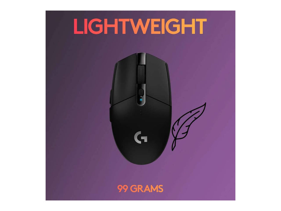 Logitech G305 Lightspeed Wireless Gaming Mouse, 12,000 DPI, Hero 12K Sensor, Lightweight, Black