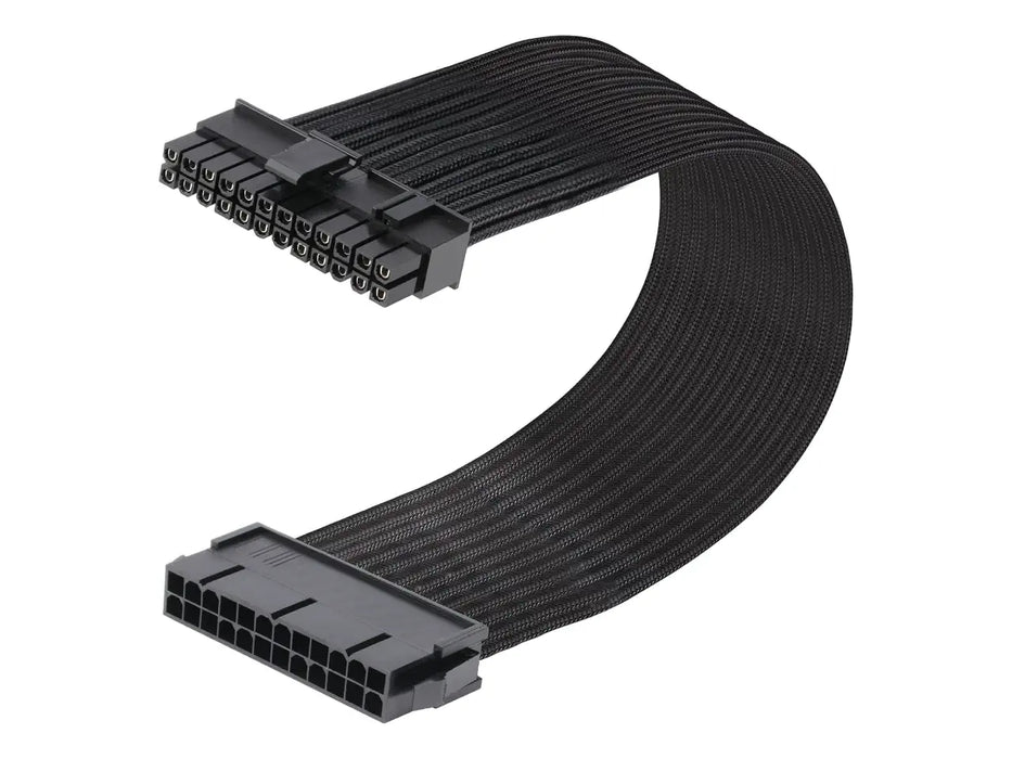 ATX 24 Pin Power Supply Extension Cable, Sleeved, ATX, 24 Pin Male (4+20) to 24 pin Female, Motherboard Extension Cable