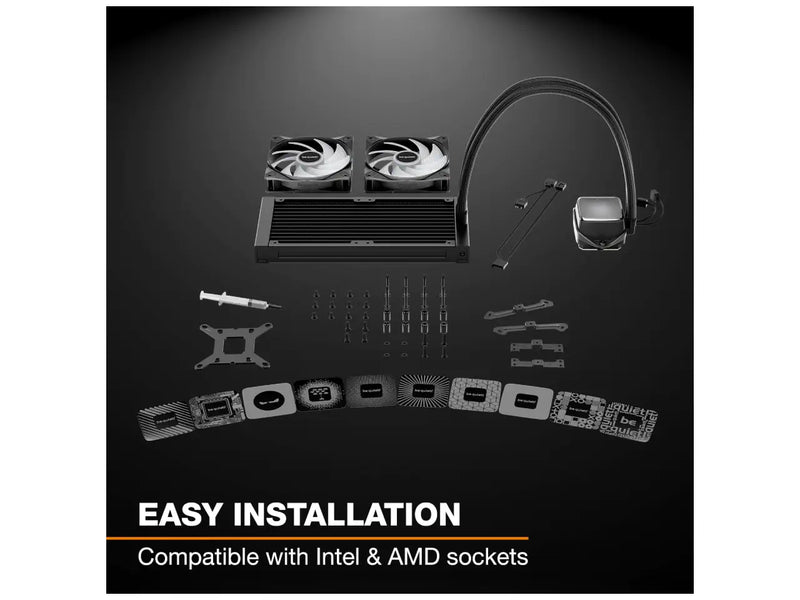 be quiet! Pure Loop 3 LX 240mm AIO CPU Liquid / Water Cooler, 2X Light Wings LX 120mm PWM Fans, Black