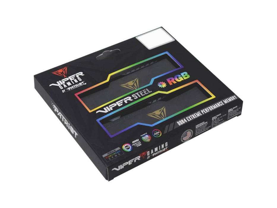 Patriot Viper Steel RGB 64GB (2x32GB) DDR4-3200 Desktop Memory (PVSR464G320C8K)