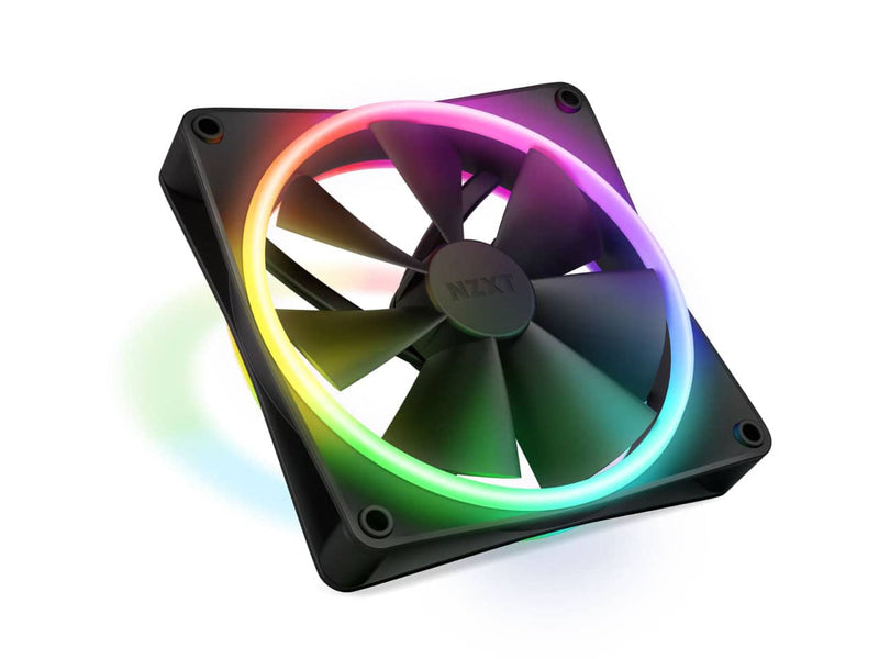 NZXT F140 RGB DUO, 140MM Dual-Sided Case Fan, PWN Control, 20 Individually Addressable LEDs (Black)
