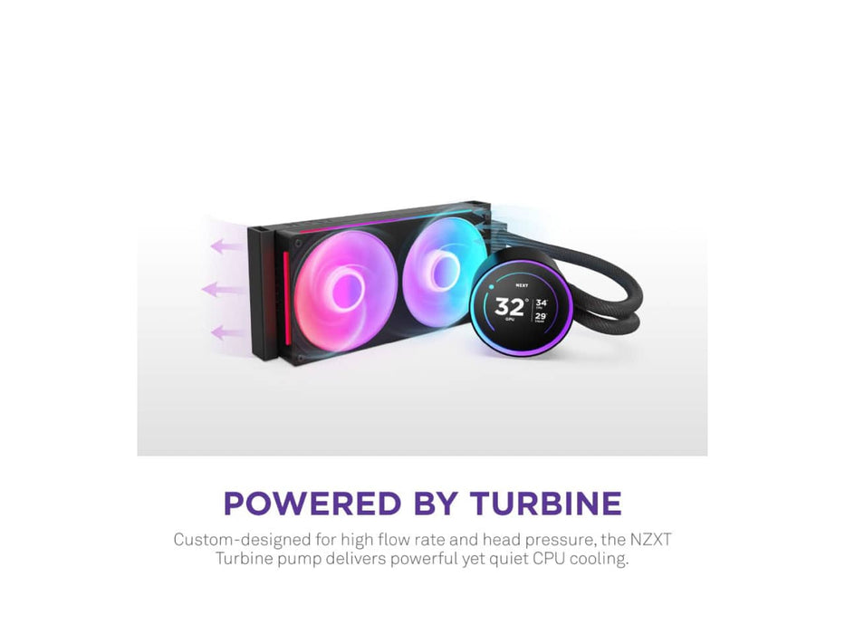 NZXT Kraken Elite 240 RGB CPU Liquid / Water Cooler, 240mm, AMD AM5/AM4, LGA 1851/1700, 1200/115X,  Black