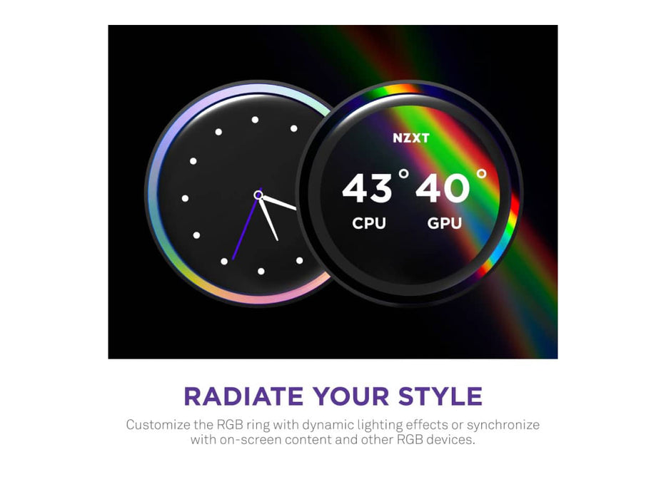 NZXT Kraken Elite 240 RGB CPU Liquid / Water Cooler, 240mm, AMD AM5/AM4, LGA 1851/1700, 1200/115X,  Black