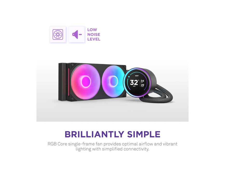 NZXT Kraken Elite 240 RGB CPU Liquid / Water Cooler, 240mm, AMD AM5/AM4, LGA 1851/1700, 1200/115X,  Black