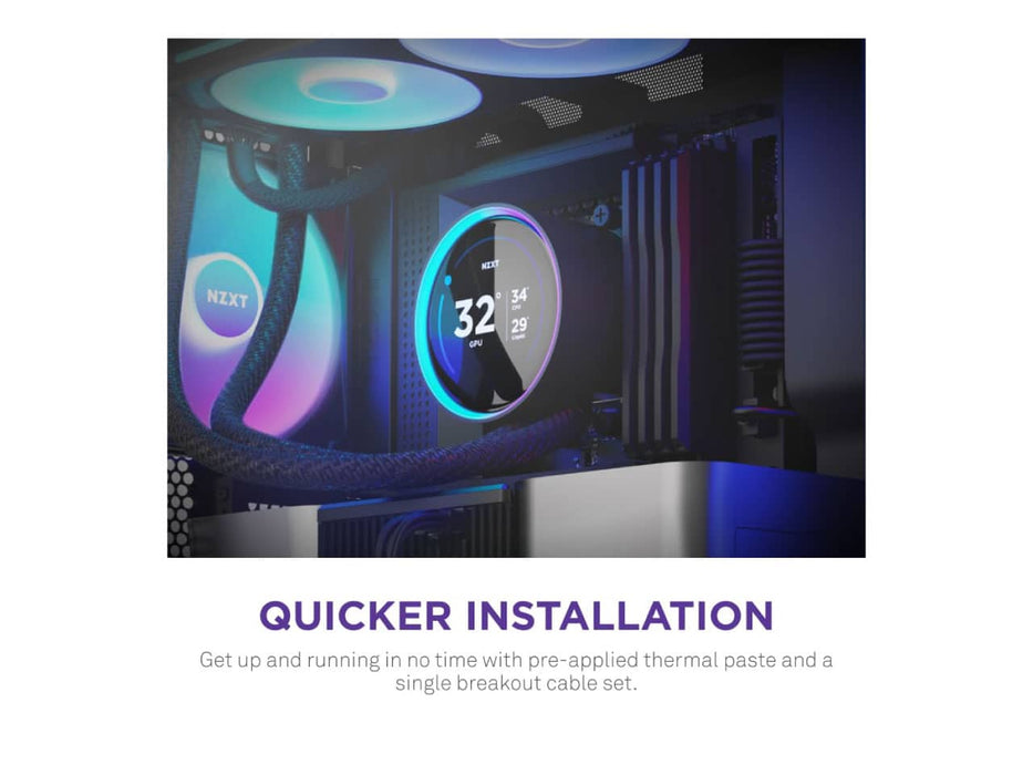 NZXT Kraken Elite 240 RGB CPU Liquid / Water Cooler, 240mm, AMD AM5/AM4, LGA 1851/1700, 1200/115X,  Black