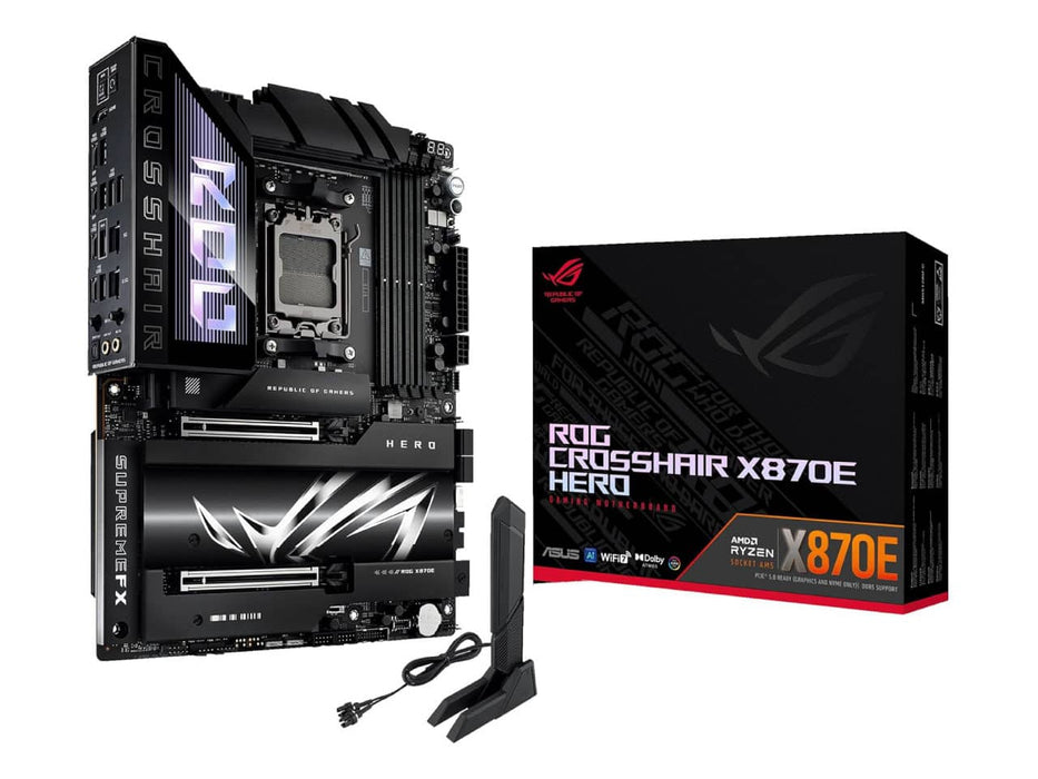 ASUS ROG Crosshair X870E Hero AMD ATX Motherboard, AMD AM5, DDR5, PCIe 5.0, WiFi 7
