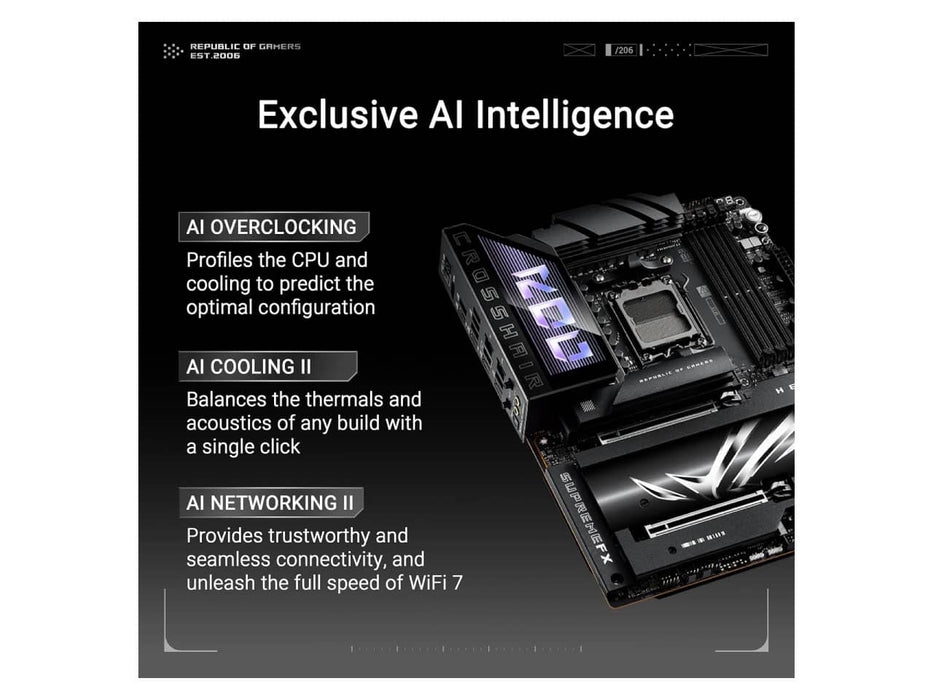 ASUS ROG Crosshair X870E Hero AMD ATX Motherboard, AMD AM5, DDR5, PCIe 5.0, WiFi 7