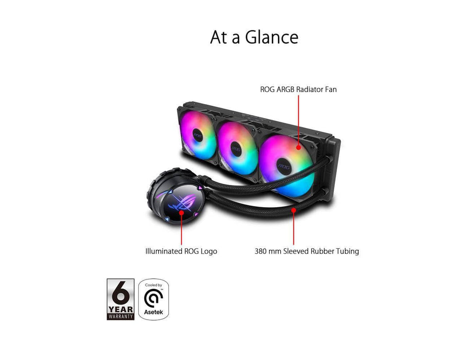 ASUS ROG Strix LC II 360 ARGB AIO CPU Liquid / Water Cooler, 360mm Radiator, Intel & AMD Sockets