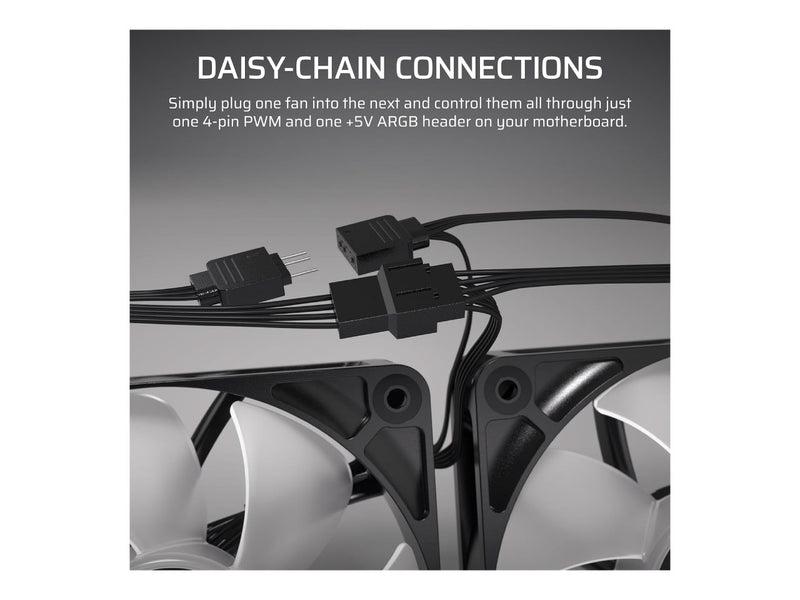 Corsair RS120 ARGB 120MM PWM Case Fan, 4pin PWM, White