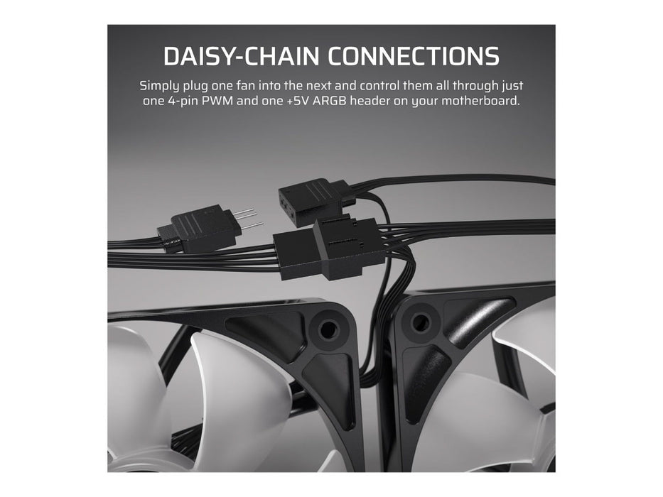 Corsair RS120 ARGB 120MM PWM Case Fan, 4pin PWM, White
